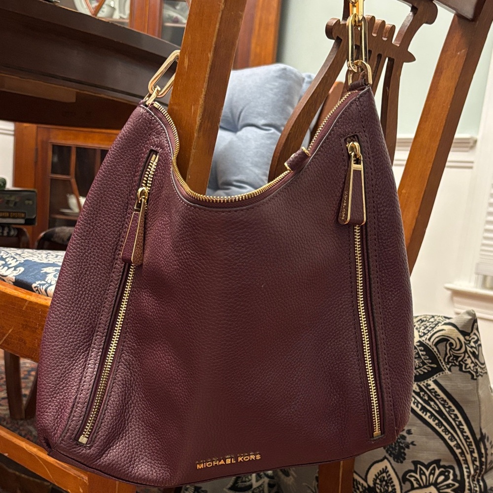 Michael Kors Matilda Plum Hobo Bag with Gold Accents - Picture 5 of 6